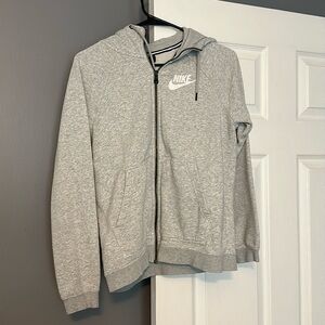 Grey women’s Nike hoodie full zip